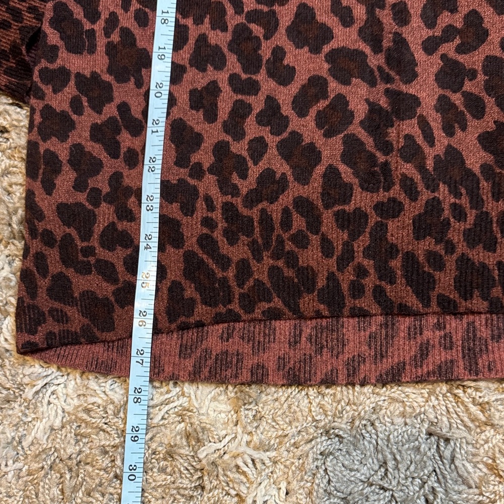 27 Miles V-Neck Cashmere Leopard Print Sweater size Large - Picture 11 of 12